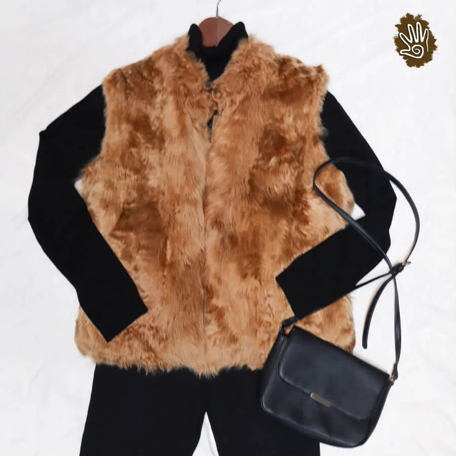 Alpaca Fur Vest "Rounded" Neck - Image 2