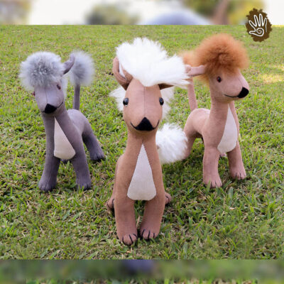 3 pcs Plush Peruvian Dog Hairless 11"