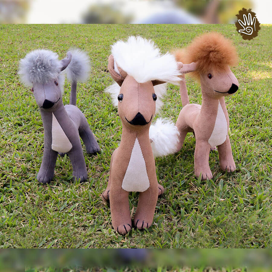3 pcs Plush Peruvian Dog Hairless 11"
