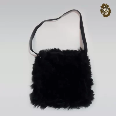 Tote Style Genuine Fur Bag - Black