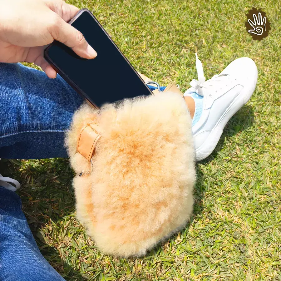 Alpaca Fur Smartphone Crossbody Bag - Image 2