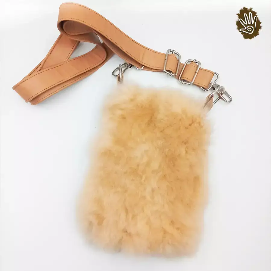 Alpaca Fur Smartphone Crossbody Bag