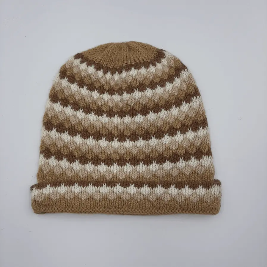 Duo Knitted Beanie Stripes Pattern - Image 2