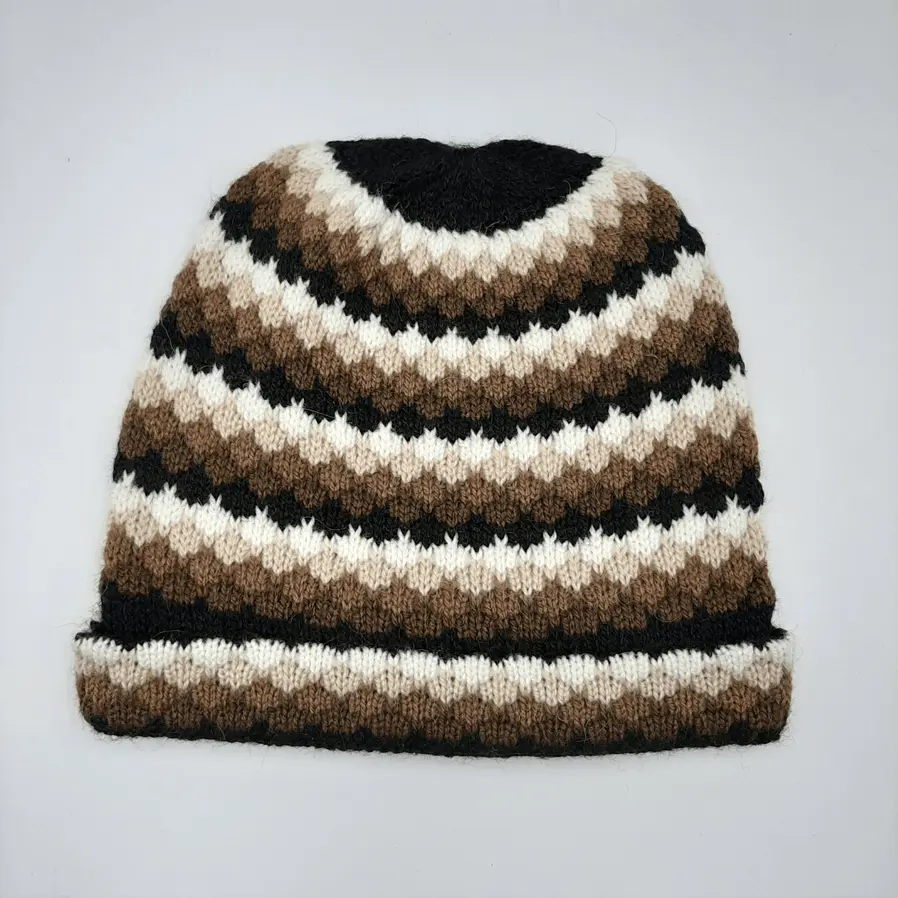 Duo Knitted Beanie Stripes Pattern - Image 3