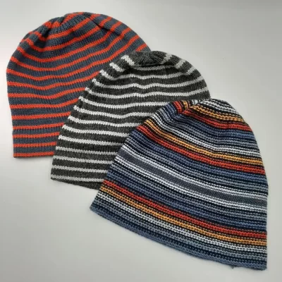 3 Pcs Cool Knitted Cap Colors Stripes