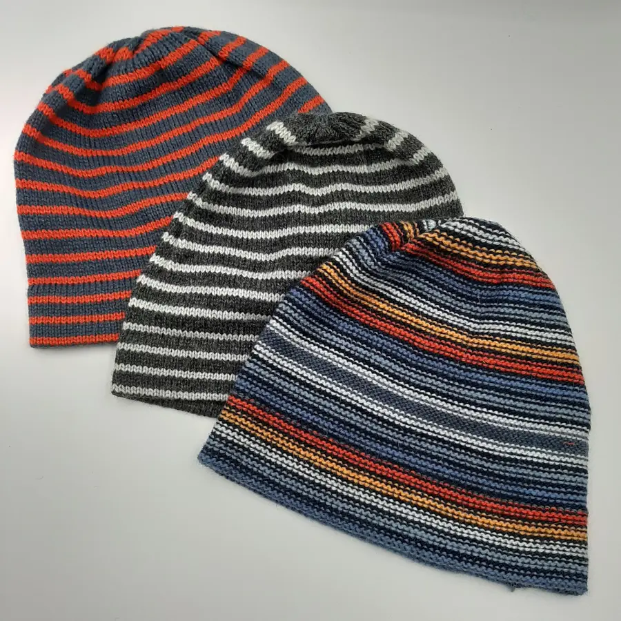 3 Pcs Cool Knitted Cap Colors Stripes