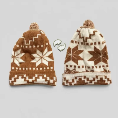 Beanie Hat Reversible Snow