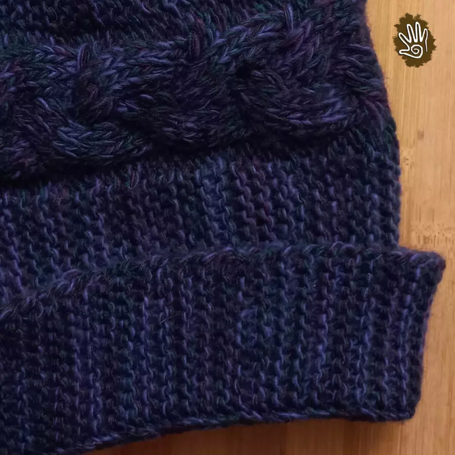 Classic Beanie Hat Blue Knitted - Image 2