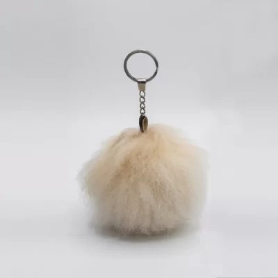 Alpaca Fur Keychain Pompom