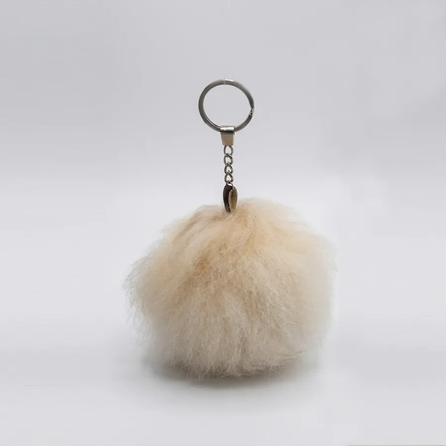 Alpaca Fur Keychain Pompom