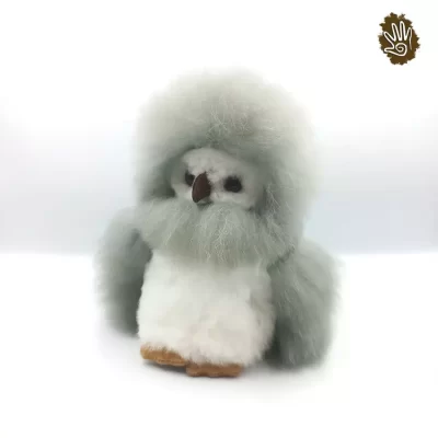 Alpaca Fur Owl Doll 9"