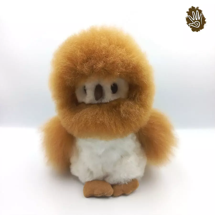 Alpaca Fur Owl Doll 9" - Image 2