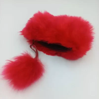 Alpaca Fur Purse/w Pompom