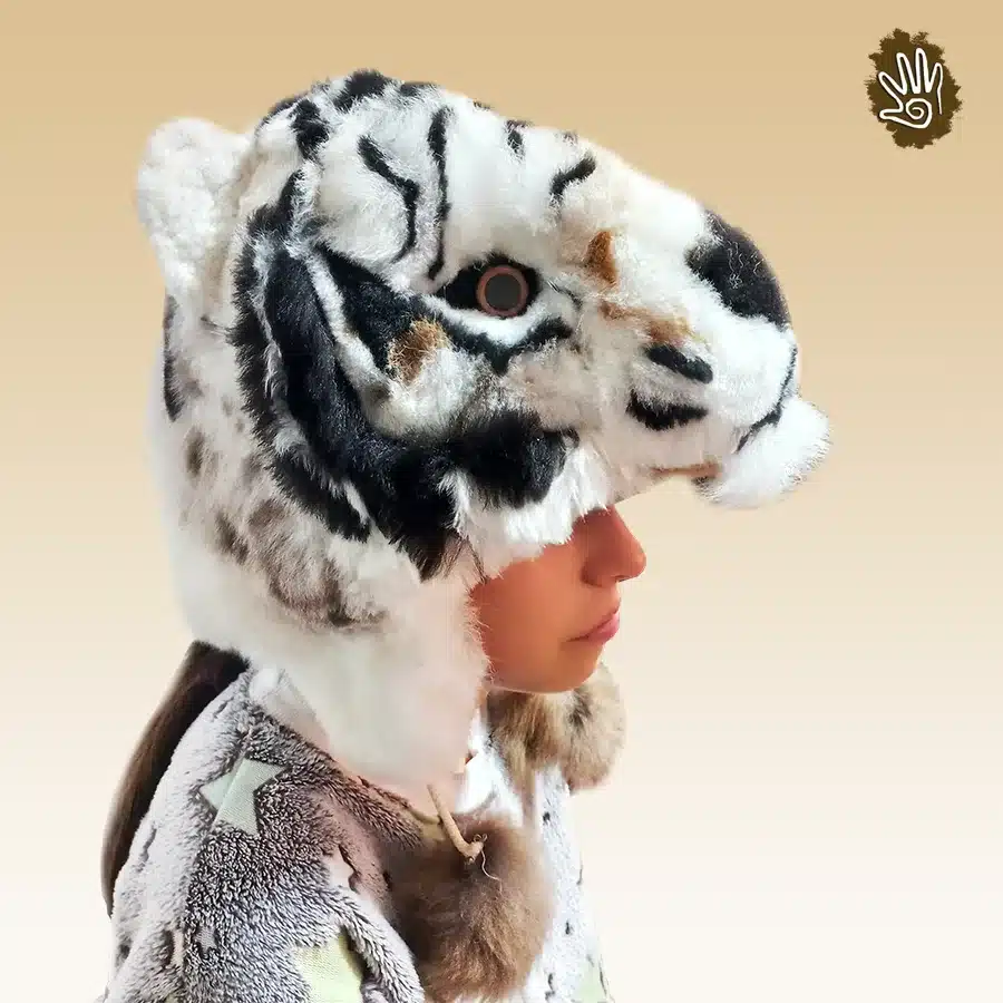 Furry Tiger Hat – Alpaca & Sheepskin - Image 2