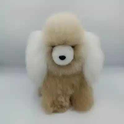 Handmade Alpaca Fur Dog – Beige Soft Toy